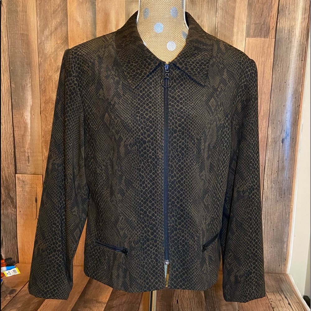 Lord & Taylor Snake Skin design zip up jacket
